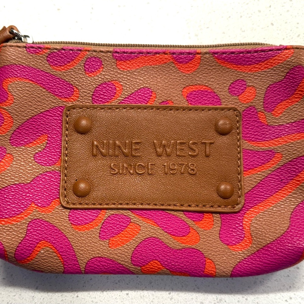 Nine West Vibrant Pink and Orange Wristlet